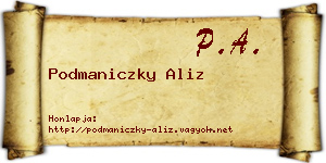 Podmaniczky Aliz névjegykártya